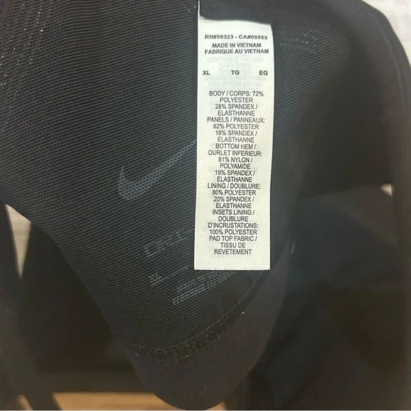 Nike Dri-FIT Black Mesh Swoosh Sports Bra Women’s XL - Picture 4 of 5
